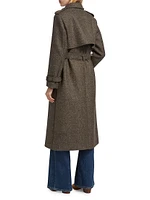 Isabelle Tweed Belted Trench Coat