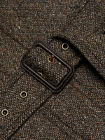 Isabelle Tweed Belted Trench Coat