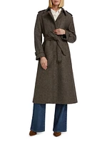 Isabelle Tweed Belted Trench Coat