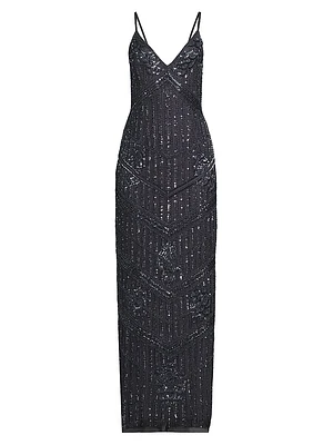 Embellished Tulle Sleeveless Gown