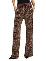 Zebra Drawstring Wide-Leg Pants