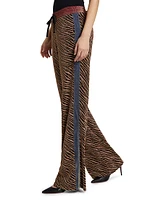 Zebra Drawstring Wide-Leg Pants