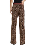 Zebra Drawstring Wide-Leg Pants