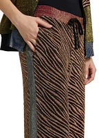 Zebra Drawstring Wide-Leg Pants