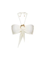 Jersey Sands Embellished Halterneck Bikini Top