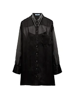 Embroidered Organza Mini-Dress