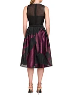 Ellis Floral Jacquard Organza Cocktail Dress