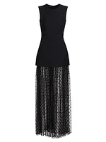 Layered Peplum Silk-Blend Dress