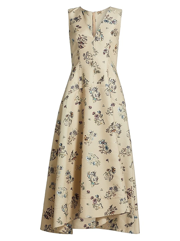 Floral Silk-Blend Maxi Dress