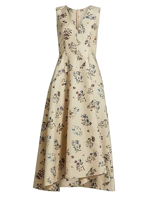 Floral Silk-Blend Maxi Dress