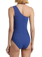 Adesa Eyelet One-Shoulder One-Piece Swimsuit