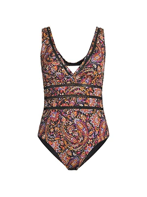 Lana Paisley Print One-Piece Swimsuit