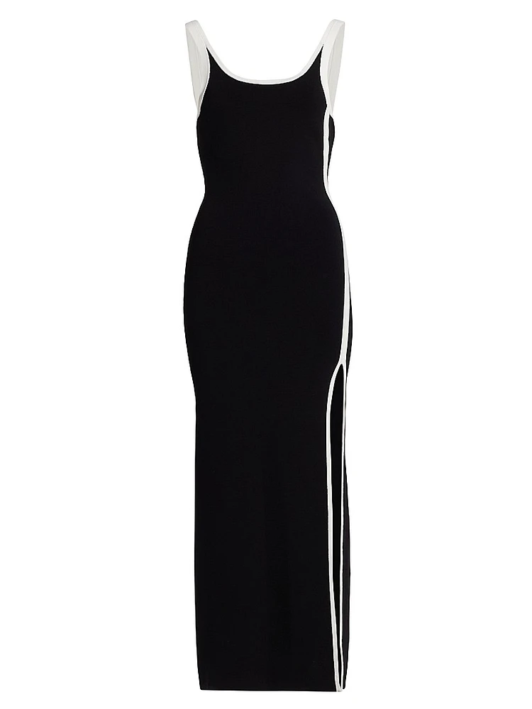 Solana Striped Compact Knit Maxi Dress