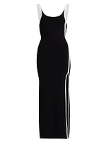 Solana Striped Compact Knit Maxi Dress