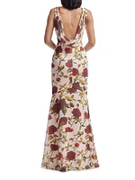 Cherilyn Floral Chiffon Sleeveless Gown