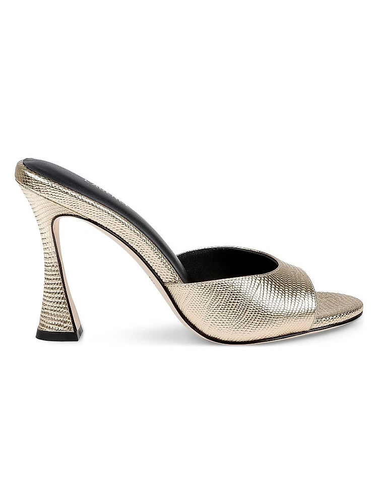Avery 100MM Embossed Metallic Leather Sandals