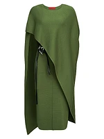 Angel Wool-Blend Capelet Midi-Dress