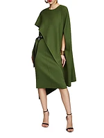 Angel Wool-Blend Capelet Midi-Dress