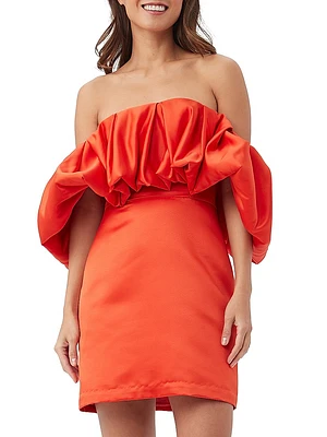 Nia Bubble Off-The-Shoulder Dress