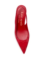 Perfect Pair Heart 50MM Leather Slingback Pumps