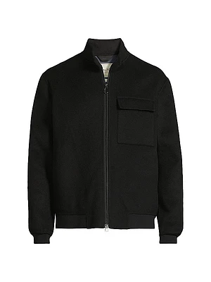 Zip-Front Knit Flight Jacket