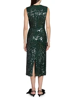 Sequin Embellished Sleeveless Midi-Dress