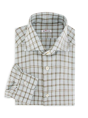 Check Linen-Blend Shirt