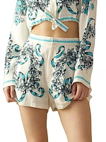 Floral Silk Shorts