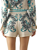 Floral Silk Shorts