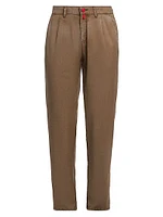 Flat-Front Washed Wool Trousers