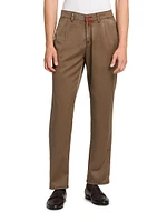 Flat-Front Washed Wool Trousers
