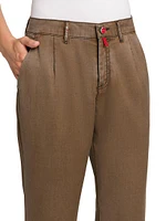 Flat-Front Washed Wool Trousers