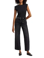 Shea High-Rise Straight-Leg Cropped Jeans