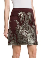 Brocade Wool-Cashmere Miniskirt