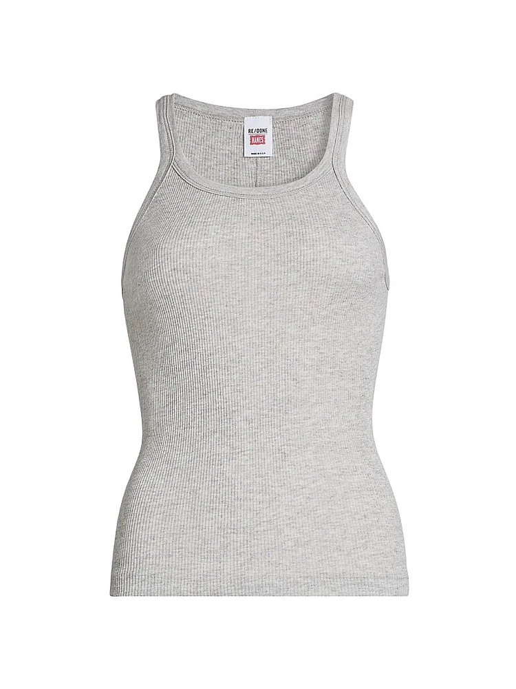 Ribbed Cotton-Blend Tank