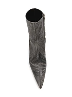 Croc-Embossed Leather Booties