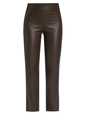 Leather Cropped Flare Pants