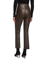 Leather Cropped Flare Pants