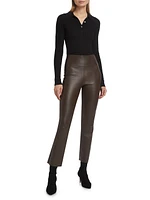 Leather Cropped Flare Pants