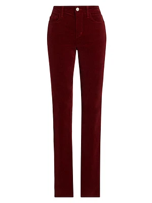 Stevie Velvet Mid-Rise Straight-Leg Jeans
