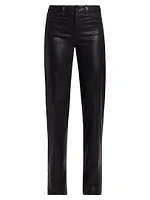 Clayton Coated High-Rise Straight-Leg Jeans