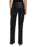 Clayton Coated High-Rise Straight-Leg Jeans