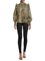 Gemma Floral Smocked Cotton Long-Sleeve Top