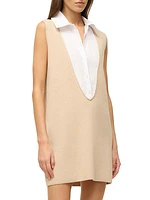 Leslie Cashmere-Cotton Shirt Minidress