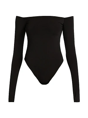 Anna Off-The-Shoulder Long-Sleeve Bodysuit