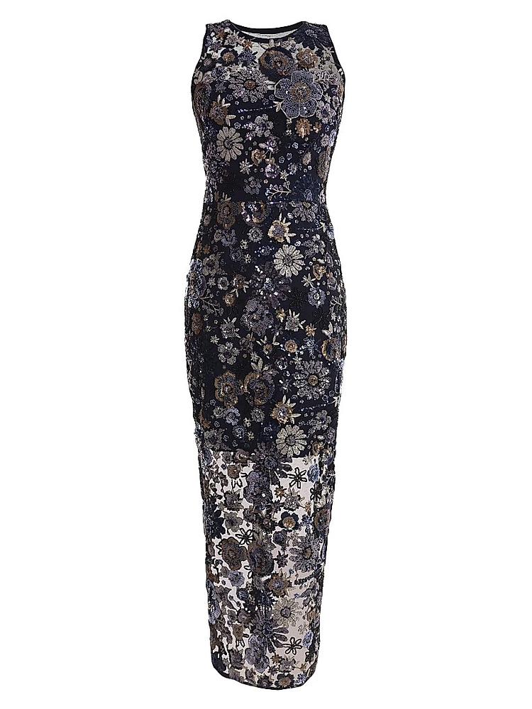 Helena Floral Mesh Cocktail Dress