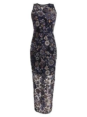 Helena Floral Mesh Cocktail Dress
