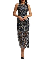 Helena Floral Mesh Cocktail Dress