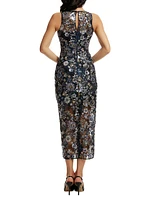 Helena Floral Mesh Cocktail Dress