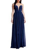 Eleanor Illusion Plunge Gown